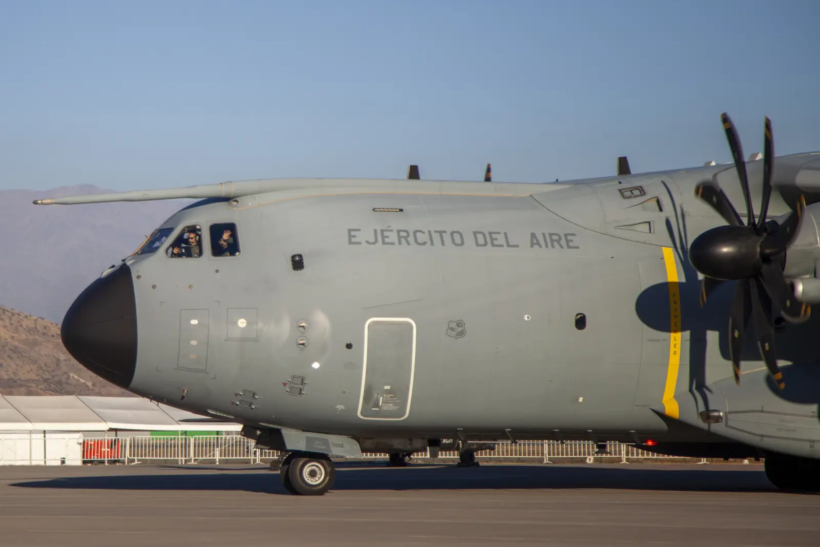 EL EJÉRCITO DEL AIRE Y DEL ESPACIO ATERRIZA CON UN AIRBUS A400M EN FIDAE 2026
